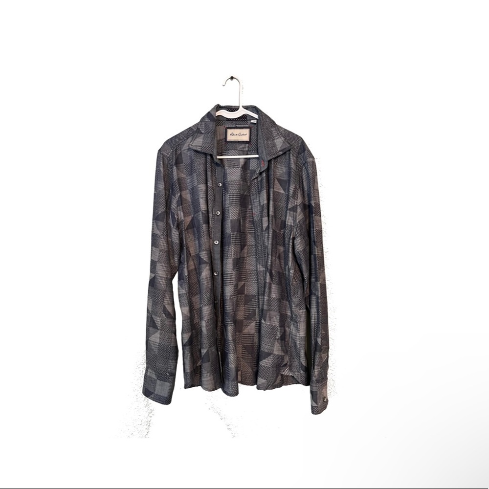 Robert Graham Mens Long Sleeve Custom Tailored Dress Shirt